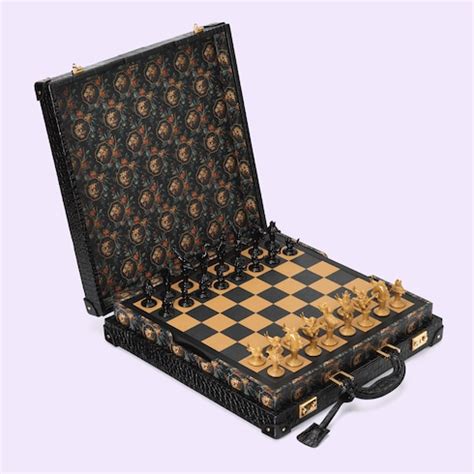 Decorative Chessboard with crocodile case 